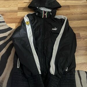 Puma x Ferrari Black and White Hooded Jacket